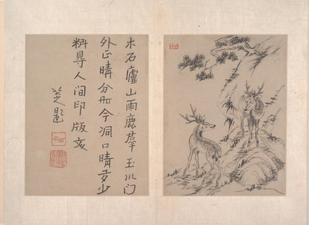 八大山人, 12帧写意文人画（花鸟虫草等）